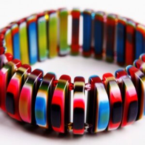 B0193 - RESIN BRACELET LIQUORICE 1/2 FLAT CIRCLES ON ELASTIC "MOON"