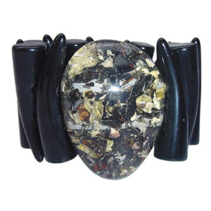B1020 - RESIN BRACELET TUSKS W/PENDANT "SAFARI"