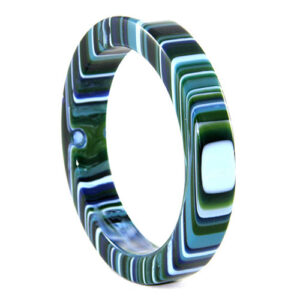 B1034 - RESIN BRACELET LIQUORICE ROUND 13MM "CAT EYE"