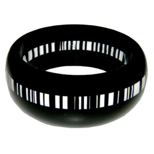 B2162 - RESIN BRACELET BANGLE 3.4 CM "BAR CODE"