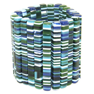 B2335 - RESIN BRACELET LIQUORICE THIN RECTANGLES "CLARISSA"