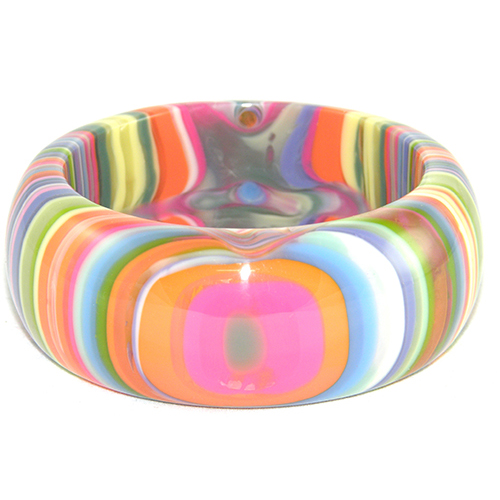 B2444-V04 - B2444 - RESIN BRACELET LIQUORICE BANGLE W/ CAT EYE 3.4CM "ALL SORTS"