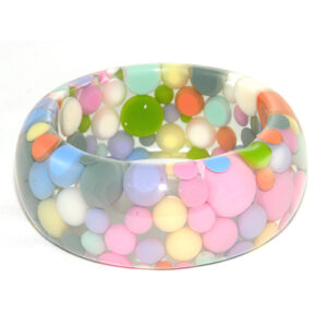B2520 - RESIN BRACELET BANGLE 3.4CM "PETIT BALLS"