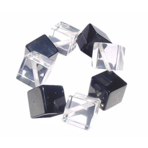 B2602 - RESIN BRACELET GALACTIC SQUARES ON ELASTIC "TITAN"