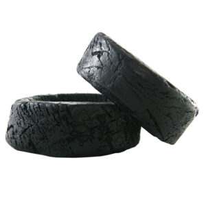 B2876 - RESIN BRACELET MEDIUM ROUND DONUT BANGLE "CHARCOAL"