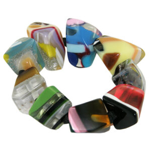 B2878 - RESIN BRACELET LIQUORICE STONES ON ELASTIC "AGATHA"