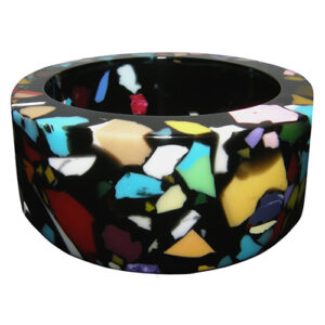 B3088 - RESIN BRACELET SOLID ROUND 34MM BANGLE "ART DECO"