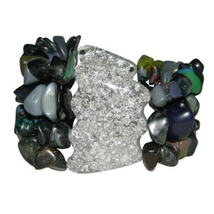B3544 - RESIN BRACELET 3 & 4 BEADED STRANDS W/ LEAF FEATURE "ORIENT EXPRESS"