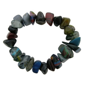 B3547 - RESIN BRACELET 1 STRAND SMALL BEADS ON ELASTIC "ORIENT EXPRESS"