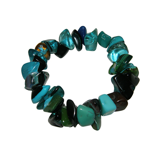 B3547-V02 - B3547 - RESIN BRACELET 1 STRAND SMALL BEADS ON ELASTIC "ORIENT EXPRESS"