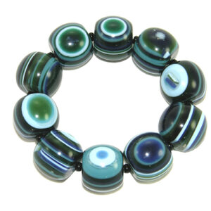 B0885 - RESIN BRACELET LIQUORICE ALLSORTS BALLS W/ "CAT EYES"