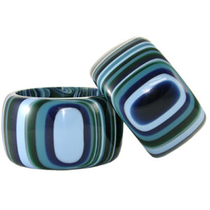 B0932 - RESIN BRACELET LIQUORICE ALLSORTS W/ CAT EYE 5.0 CM "TIGER"