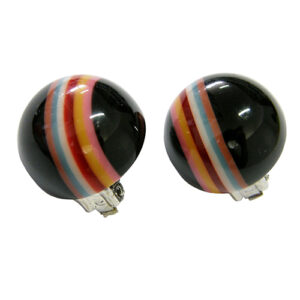 E2236 - RESIN EARRINGS BALLS W/ CLIP "BAR CODE"