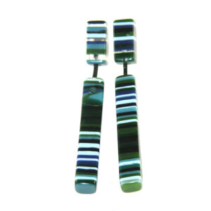 E2452 - RESIN EARRINGS LIQUORICE THIN RECTANGLE "CLARISSA"
