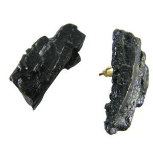 E2824 - RESIN EARRINGS ABSTRACT ON PIN "CHARCOAL"