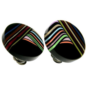 E3174 - RESIN EARRINGS ROUND CLIP RETRO "AIDA"