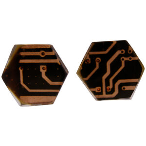 E3214 - RESIN EARRINGS HEXAGON PIERCE FLASH "MING"