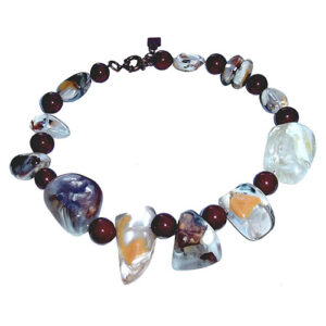 N1616 - RESIN NECKLACE BEADS AND STONES "VESUBIO"