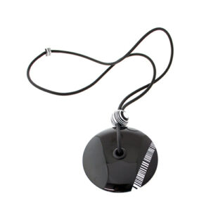 N2159 - RESIN NECKLACE BAR CODE DISK & BALL ON LONG CORD "CAMPSIE"
