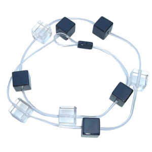 N2574 - RESIN NECKLACE ON RUBBER LARGE SQUARES "TITAN"
