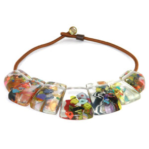 N2948 - RESIN NECKLACE 7 PLAYD CASCADE NECKLACE "RILMA"