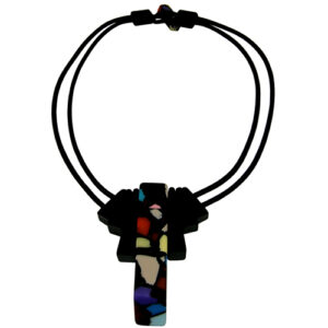 N3056 - RESIN NECKLACE ON CHOCKER ART DECO "CHRYSLER"