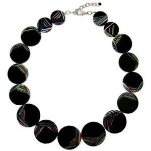 N3149 - RESIN NECKLACE CHOCKER DISKS AND STRIPES RETRO "EAGLE"