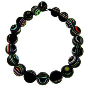 N3200 - RESIN NECKLACE CKOKER BALLS WITH CAT EYES RETRO "DARNING"