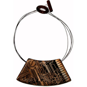 N3231 - RESIN NECKLACE TRAPEZIUM PENDANT FLASH "MING"