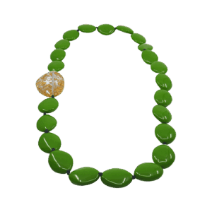 N3770 - RESIN NECKLACE SMALL RIVERSTONES & SIDE STONE "MARTHA" 100CM