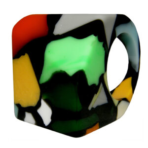 R3081 - RESIN RING ART DECO, "ABSTRACT"